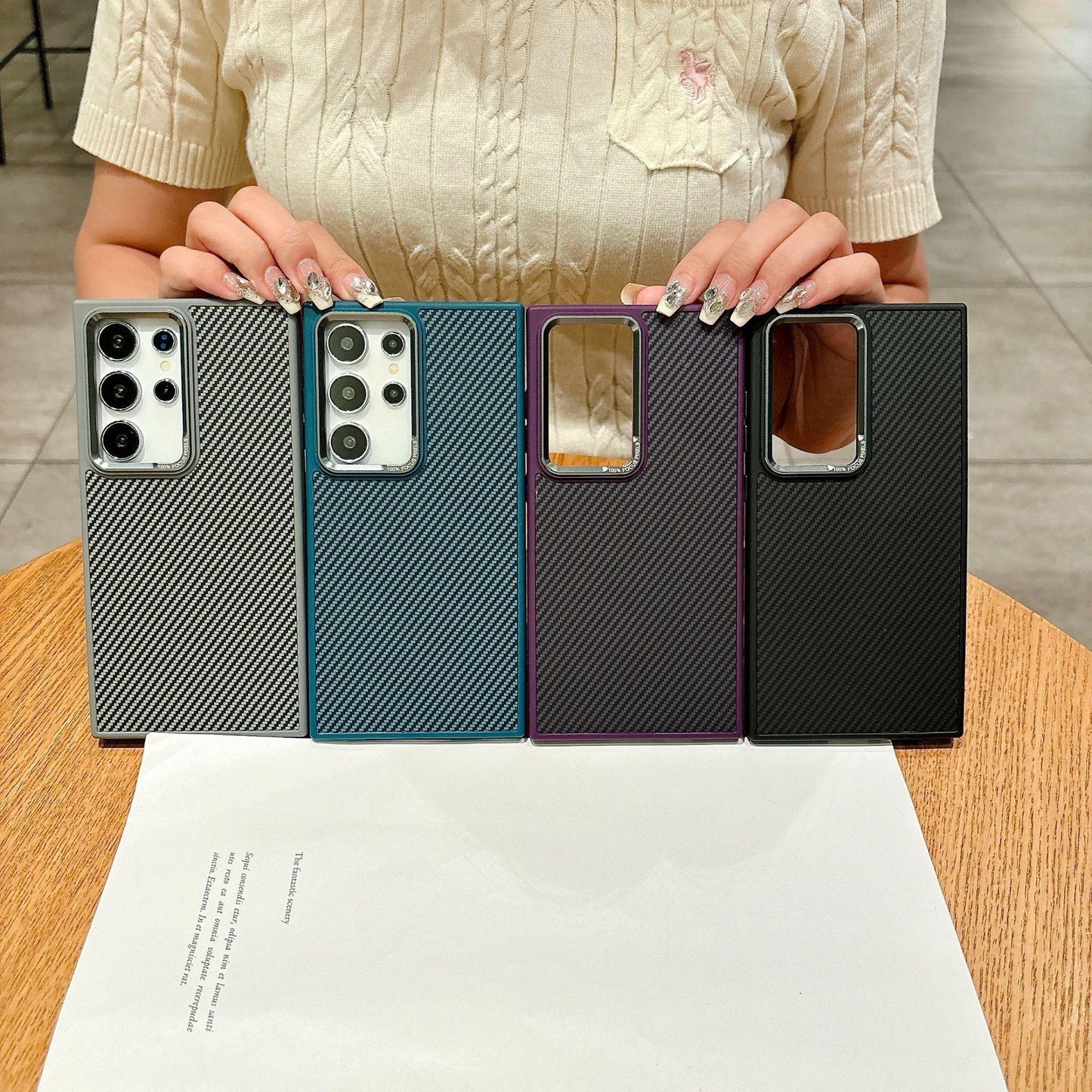 Strong Magnetic Carbon Fiber Pattern Metal Len Hardware Phone Case, Camera Lens Protection PC Hard Cover, Shockproof Anti-Fall For Samsung S25+ S25 S24Ultra S24+ S24 Full Cover