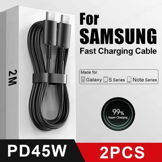 PD 45W USB C Cable For Samsung Galaxy S20 S21 S22 S23 S24 Ultra Note 10 5G 20 A53 A54 Super Fast Charging USB Type C Data Cable