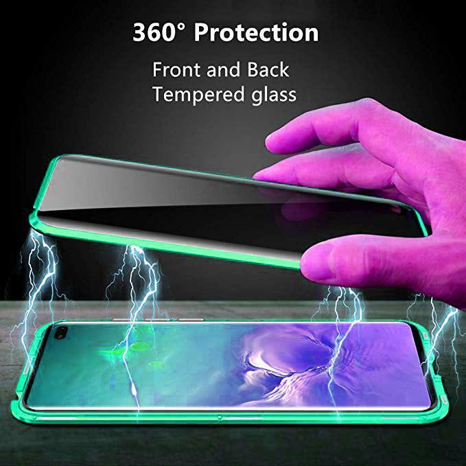 Anti Spy Privacy Magnetic Double Sided Full Cover Glass Case For Samsung Galaxy S24 S24Plus S24Ultra S23 S23Plus S23Ultra S22 S21 Anti Peeping Metal Bumper Cover