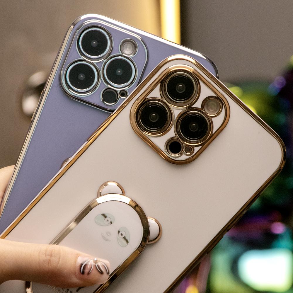 Panda Kickstand Plating Phone Case for iPhone 16ProMax 16 15 14 13 12 11 Pro Max