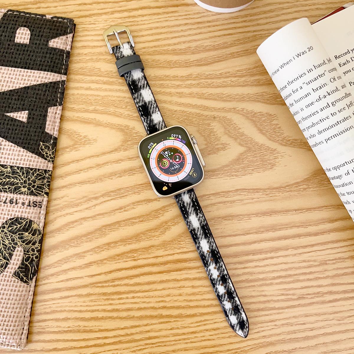 Slim Woolen Wristband for Apple Watch 44mm Band 45 42 38 41 Ultra 49mm Link Bracelet for IWatch Series 9 8 7 6 SE 5 4