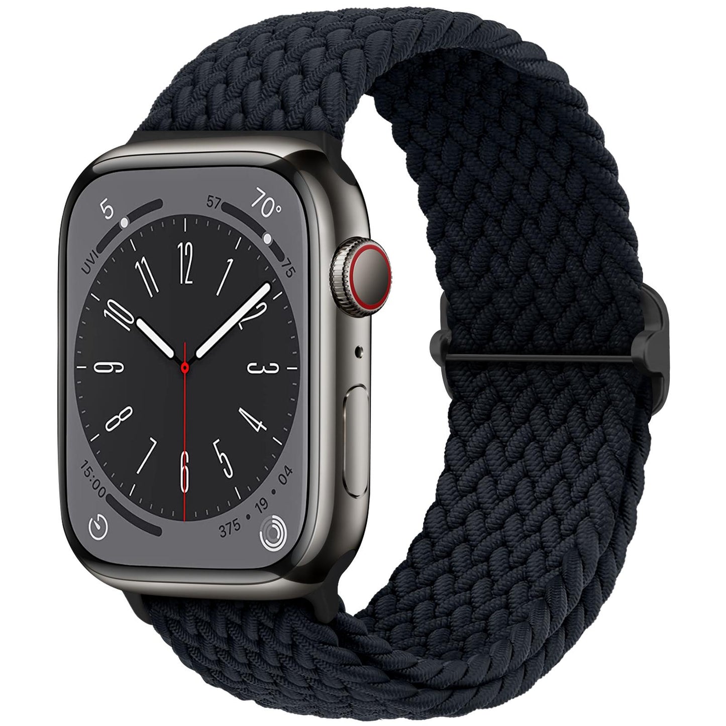 Boucle solo tressée pour bracelet de montre Apple 44 mm 40 mm 49 mm 45 mm 41 mm 38 mm Bracelet en nylon élastique iWatch série 8 3 se 6 7 Ultra