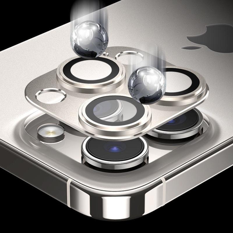 For iPhone 15 Pro Max 15Plus 15Pro Metal Ring Camera Lens Protectors Glass Camera Armor Lens Film Cover