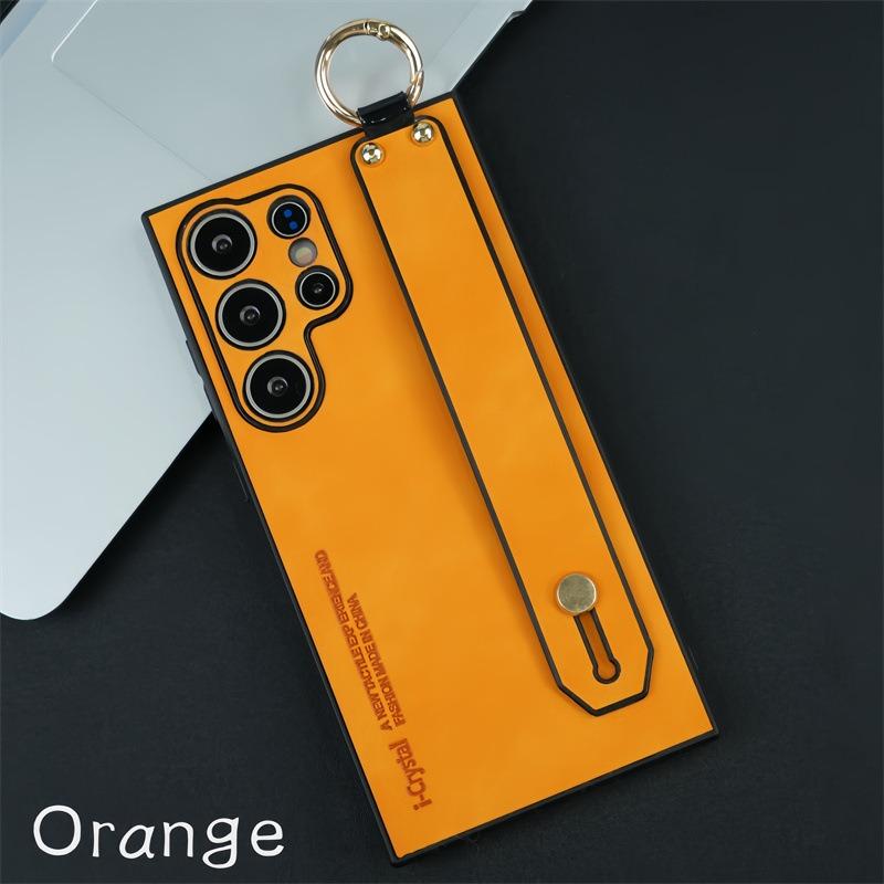 For Samsung S25Ultra S25 S24 S23 S22 S21 Case With Wristband, Matte Durable Faux Leather Kickstand Shockproof Phone Case
