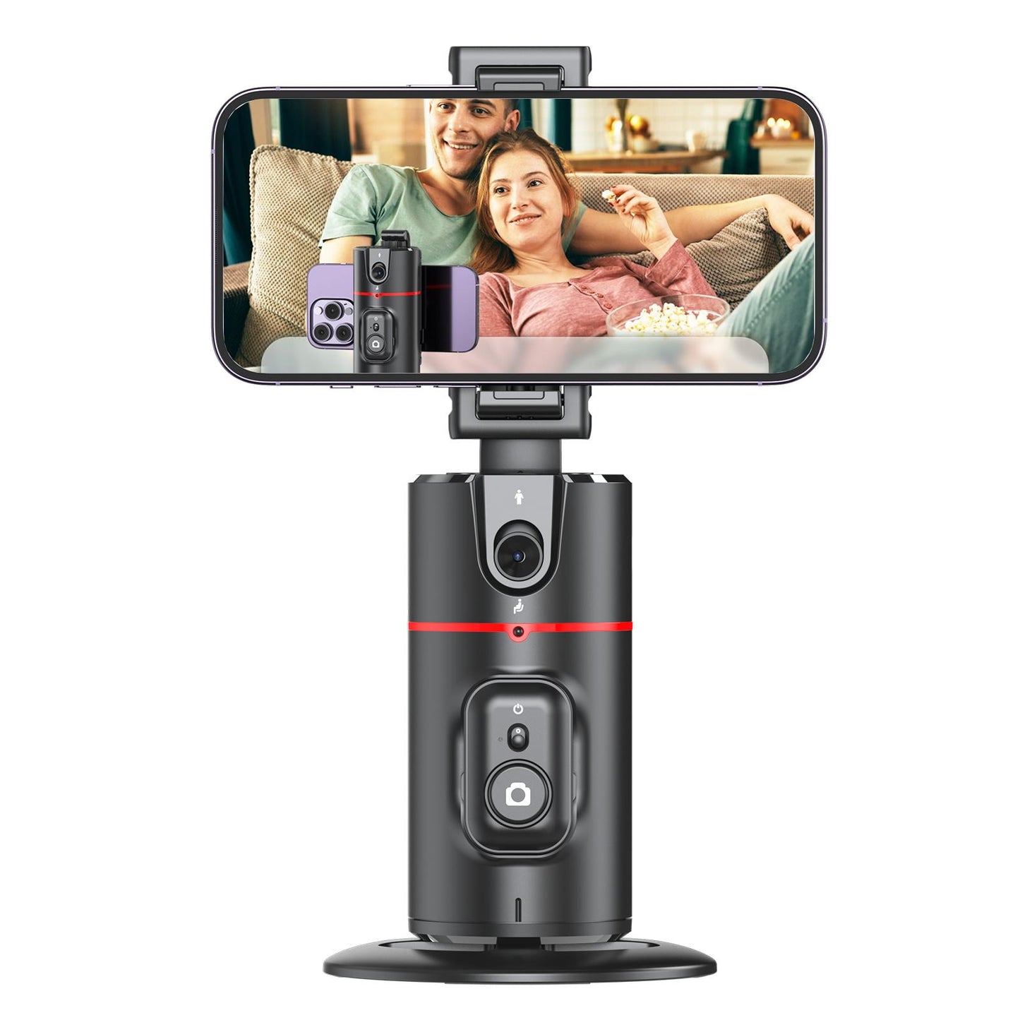 Stabilisateur de téléphone Suivi facial intelligent avec lumière de remplissage amovible Support de téléphone Perche à selfie sans fil Trépied pour diffusion en direct Nouveau