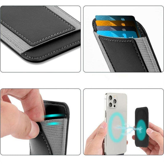 Strong Magnetic Elastic Force Wallet Leather Slim Card Bag Case for Magsafe iPhone 16 15 14 13 12 Pro Max Cover