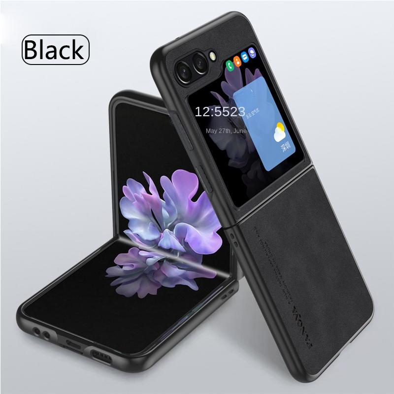 Luxury Lambskin Leather Cover For Samsung Galaxy Z Flip 5 4 3 Flip5 Flip4 Flip3 Shockproof Hard Case