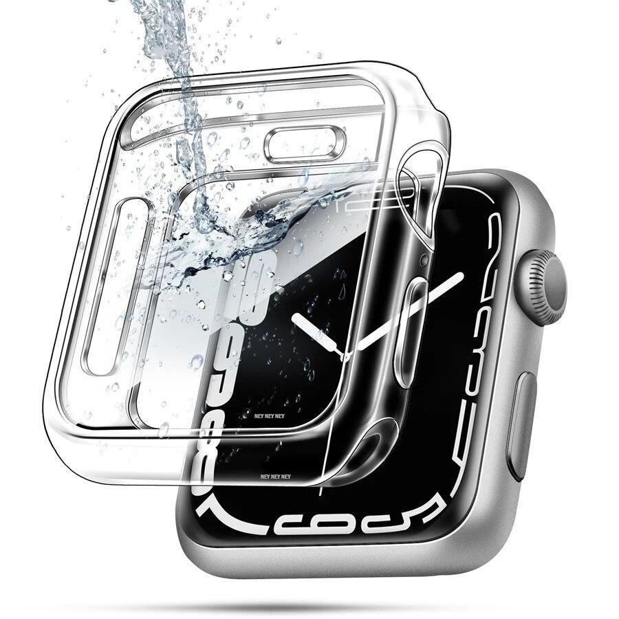 TPU Cover for apple watch case series 9 8 7 6 5 4 3 SE 41mm 45mm 42-44mm-40mm screen protector Accessories for apple watch band