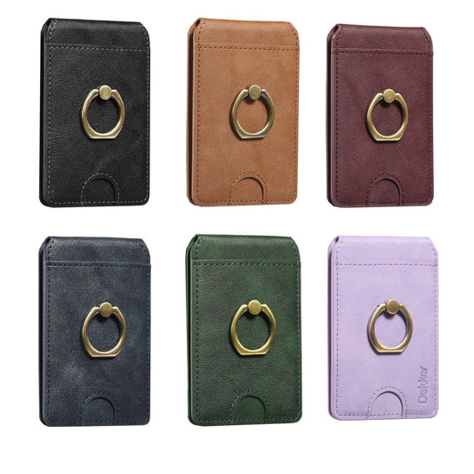 Multi-function Leather Card Case Strong Magnetic Wallet Card Holder Ring Stand Card Bag Case for Magsafe for iPhone 16 15 14 13 12 Pro Max Stand Cover for Samsung S25 S24 S23 Smart Phone Accessories