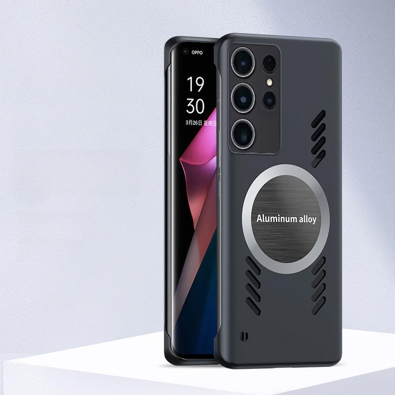 For Samsung S25Ultra S25 S24 S23 S22 S21 Plus Ultra Phone Case, Matte Cooling Magnetic PC Frameless Ultra Slim, Full Camera Cover Protection Hard Cover