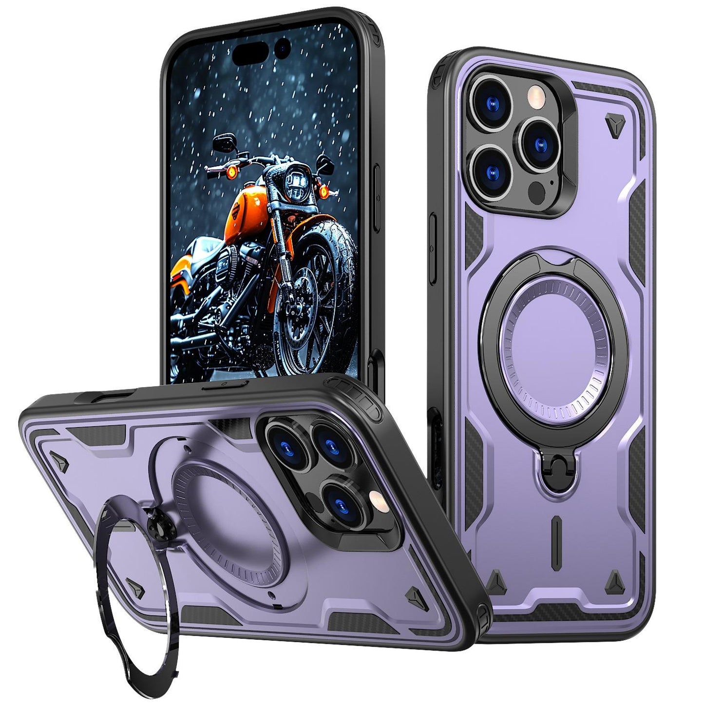 Anti-Dust Matte Anti-Fall Heavy Duty Protection Shockproof Strong Magnetic Phone Case With Rotating Metal Kickstand for iPhone 16ProMax 16 15 14 13 12 11 XR Bumper Hard Full Cover