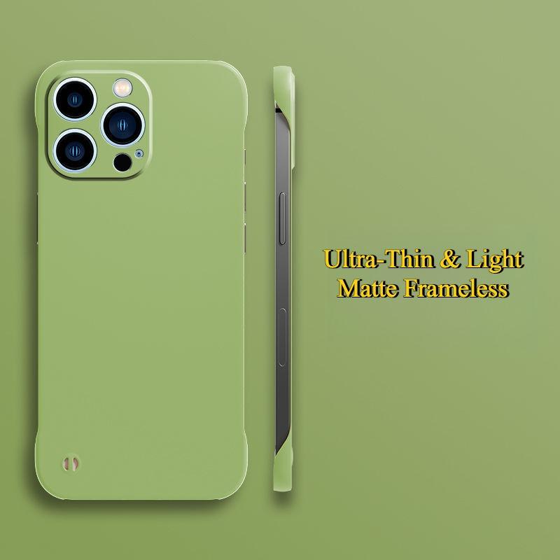 Matte PC Ultra-Thin Light Frameless Phone Case For iPhone 16ProMax 15 14 13 Skin Feel Hard Full Cover