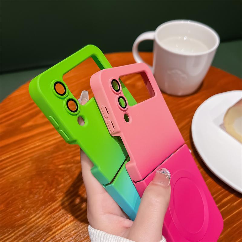 Gradient Color Magnetic Wireless Charging Phone Case For Samsung Galaxy Z Flip 3 4 5 ZFlip6