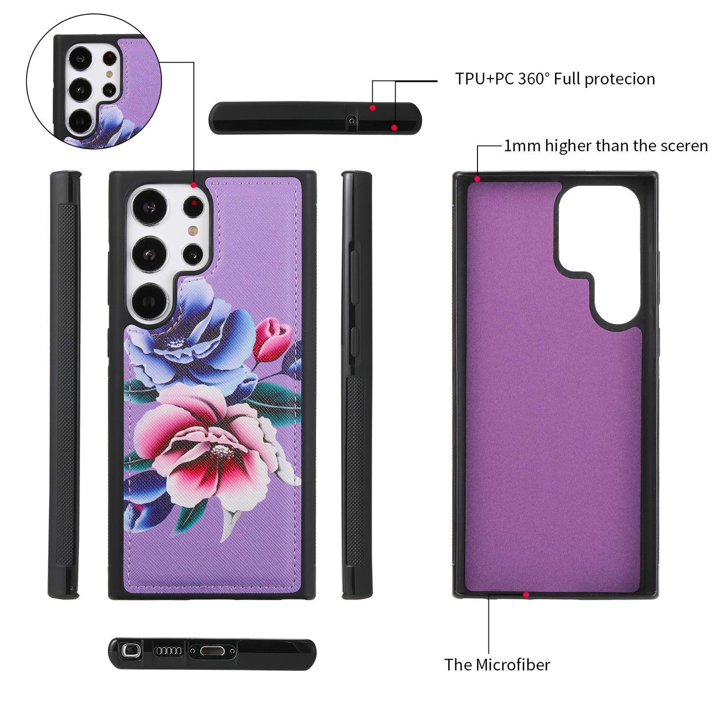 Flower Leather Magnetic Wallet Upgrade Hand Strap Phone Case For Samsung Galaxy S23 Ultra S22 Plus Note 20 Ultra Multifunction Zipper Business Split Cover POLA 001