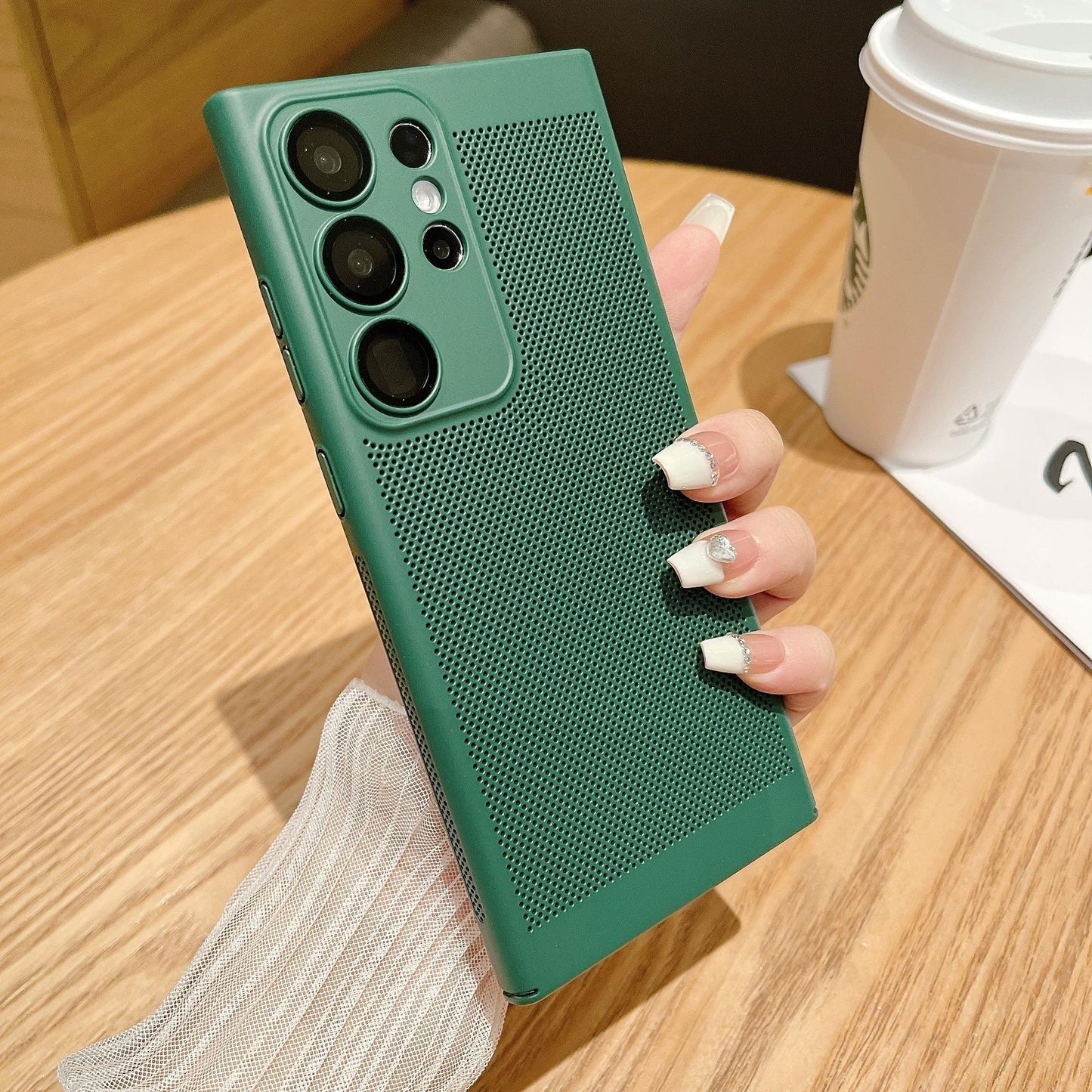 Ultra Slim PC with Len Protector Cooling Phone Case For Samsung S25Ultra S24 S23 S22 S21 Note20 Shockproof Hard Full Cover