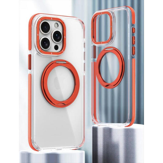 Dual Color Magnetic For Magsafe Wireless Charging Case With 360 Rotating Stand For iPhone 16 15 14 13 12 Pro Max Plus Clear Hard Cover