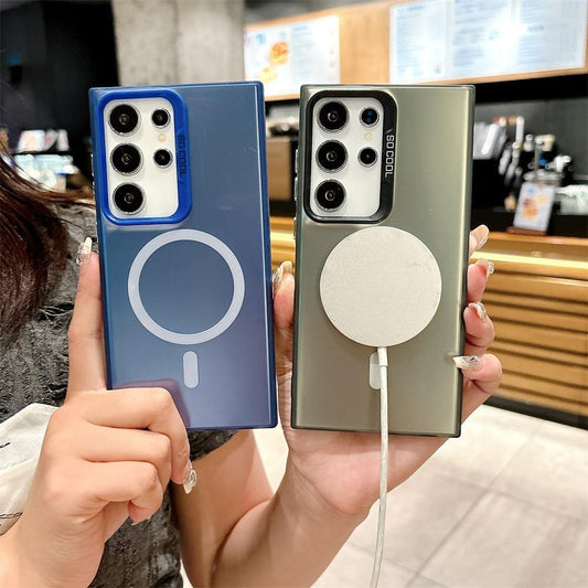For Samsung A16 A14 A24 A34 A35 A52 A53 A54 A55 A73 A72 Phone Case, Laser Magnetic Gradient Color Acrylic Slim, Full Camera Protection Support Wireless Charging Non-Yellowing Hard Cover