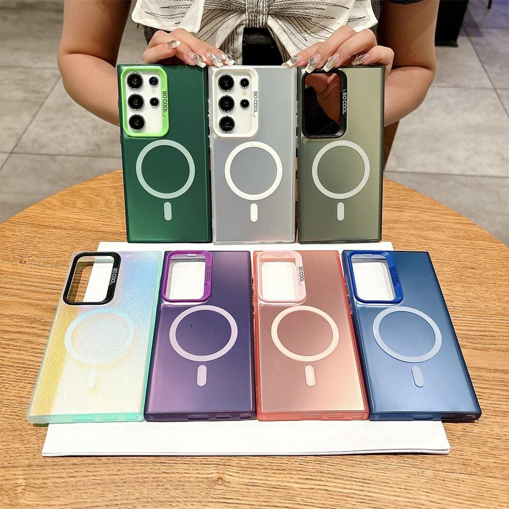 For Samsung A16 A14 A24 A34 A35 A52 A53 A54 A55 A73 A72 Phone Case, Laser Magnetic Gradient Color Acrylic Slim, Full Camera Protection Support Wireless Charging Non-Yellowing Hard Cover