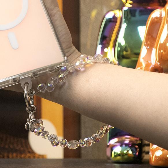 Fashion Colorful Glitter Gradient Phone Lanyard Wrist Rhinestone Strap Multifunctional Diamond Wristband Metal Accessories Color Hanging Bracelet Anti-lost Lanyards