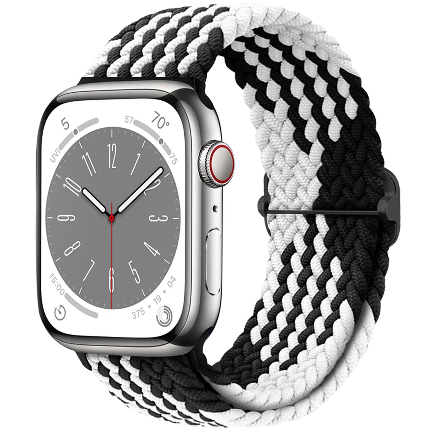 Boucle solo tressée pour bracelet de montre Apple 44 mm 40 mm 49 mm 45 mm 41 mm 38 mm Bracelet en nylon élastique iWatch série 8 3 se 6 7 Ultra