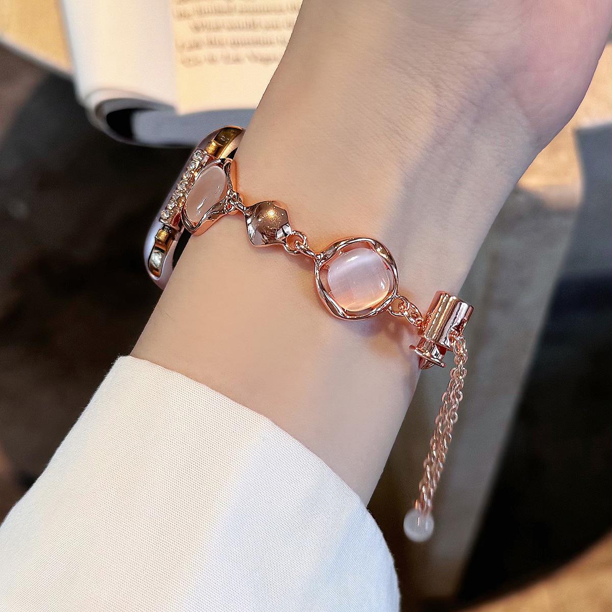 Crystal Colorful Stone Chain Metal Strap for Apple Watch 44mm Band 45 42 38 41 Ultra 49mm Link Bracelet for IWatch Series 9 8 7 6 SE 5 4