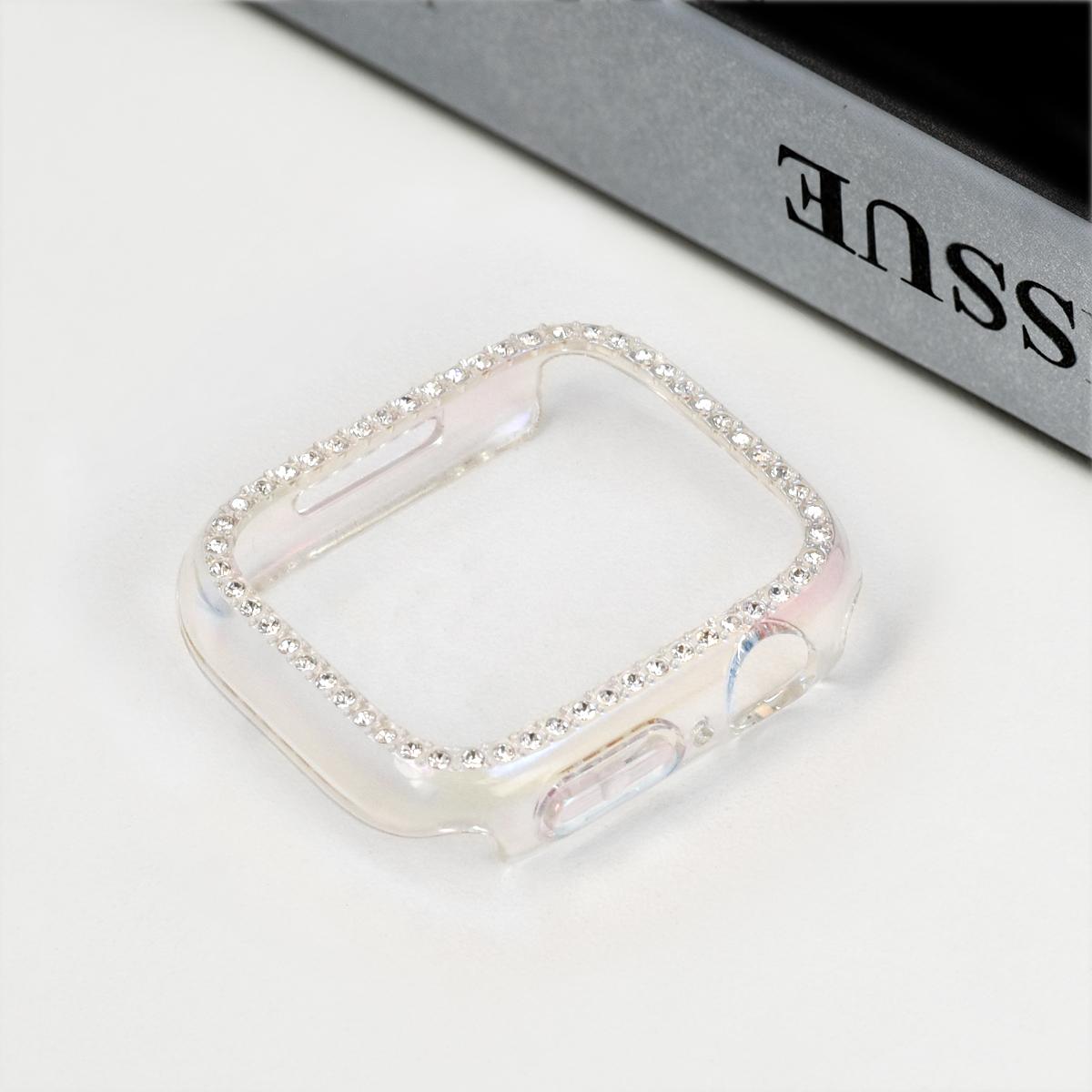 Coque de protection diamant pour Apple Watch 9 8 7 41 mm 45 mm 44 mm 40 mm 38 mm 42 mm 49 mm Bling Bumper pour iWatch Series 8 3 4 5 6 SE