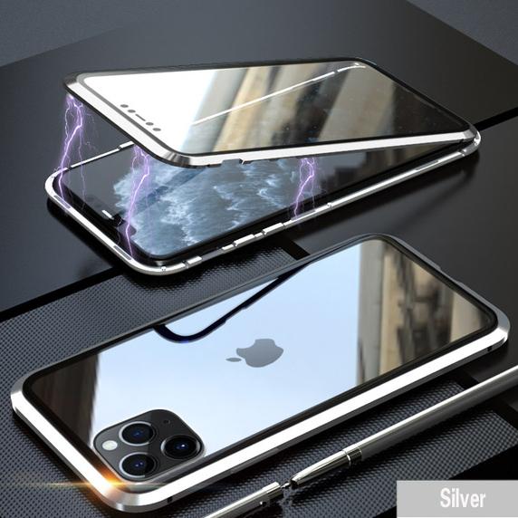 Double Sided Full Cover 360 Magnetic High Definition Adsorption Metal Case For iPhone 16 15 14 13 12 11 Pro Max Glass Cover