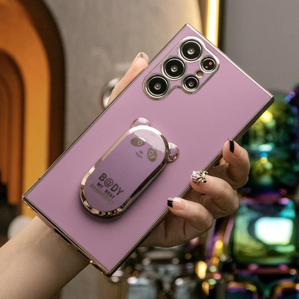 Panda Kickstand Plating Phone Case for Samsung A16 A06 A55 A54 A35 A34 A25 A24 A15
