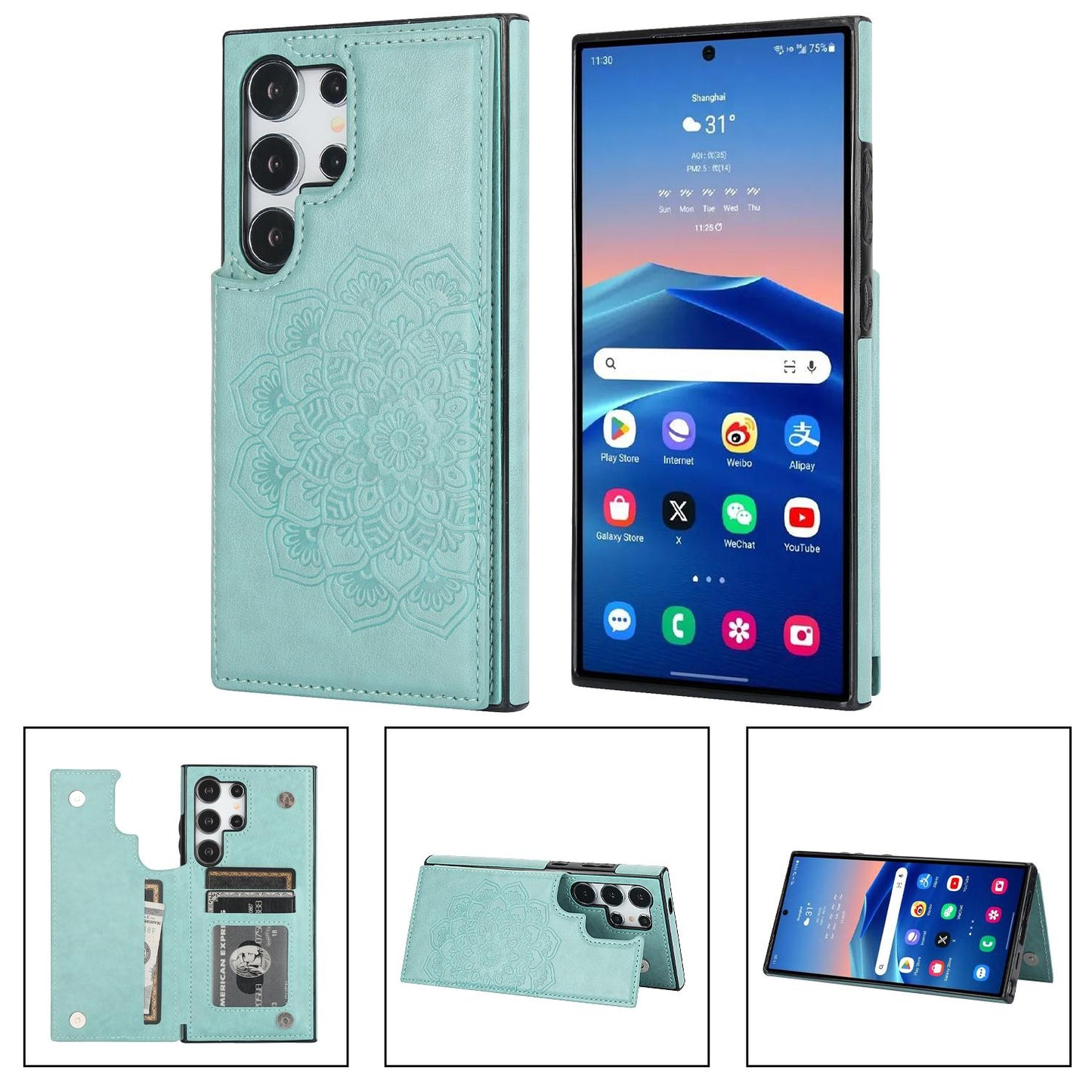 Flip Leather Phone Case for Samsung Galaxy S23 FE S24 Ultra S22 S21 Plus A15 A14 A54 A13 A33 A53 4G 5G Wallet With Card Holder Cover