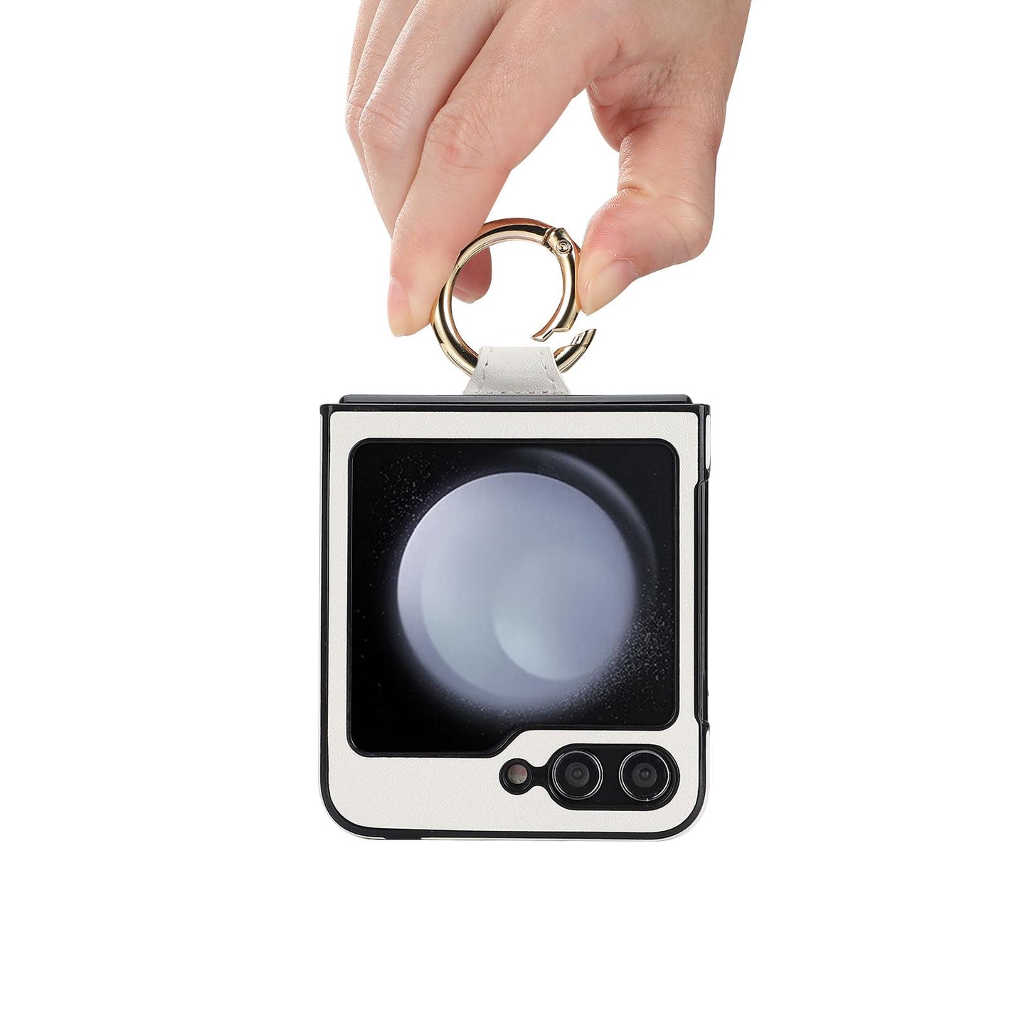 Luxury PU Leather Ring Buckle Holder Phone Case For Samsung Galaxy Z Flip 6 5 4 3 5G Flip6 Flip5 Shockproof Phone Cover Fundas