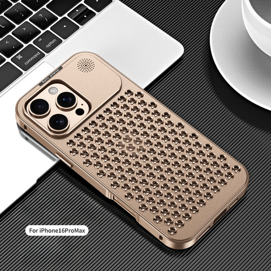 Cooling Metal Phone Case For iPhone 16 15 14 13 12 Pro Max Plus Heat Dissipation Aluminum Phone Cover