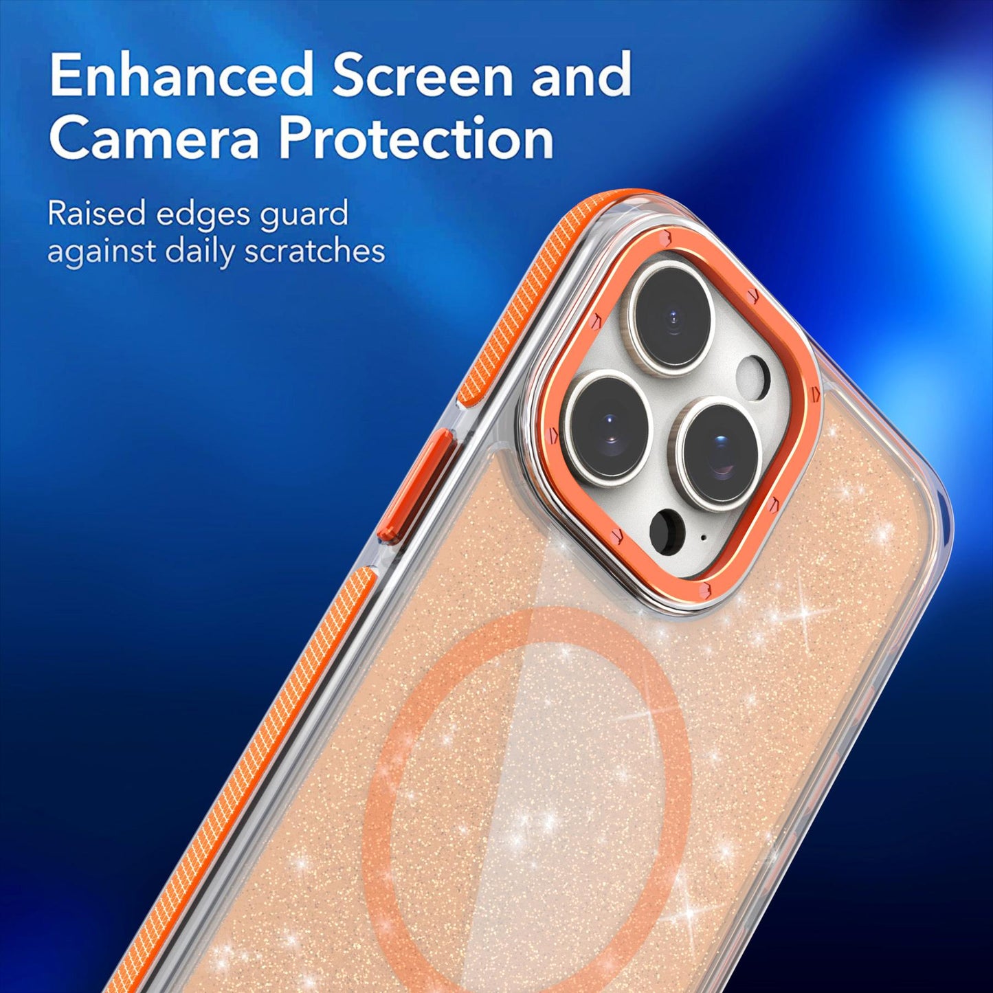 Dual Color Magnetic For Magsafe Wireless Charging Case With Glitter Powder For iPhone 16 15 14 13 12 11 Pro Max Plus Hard Cover