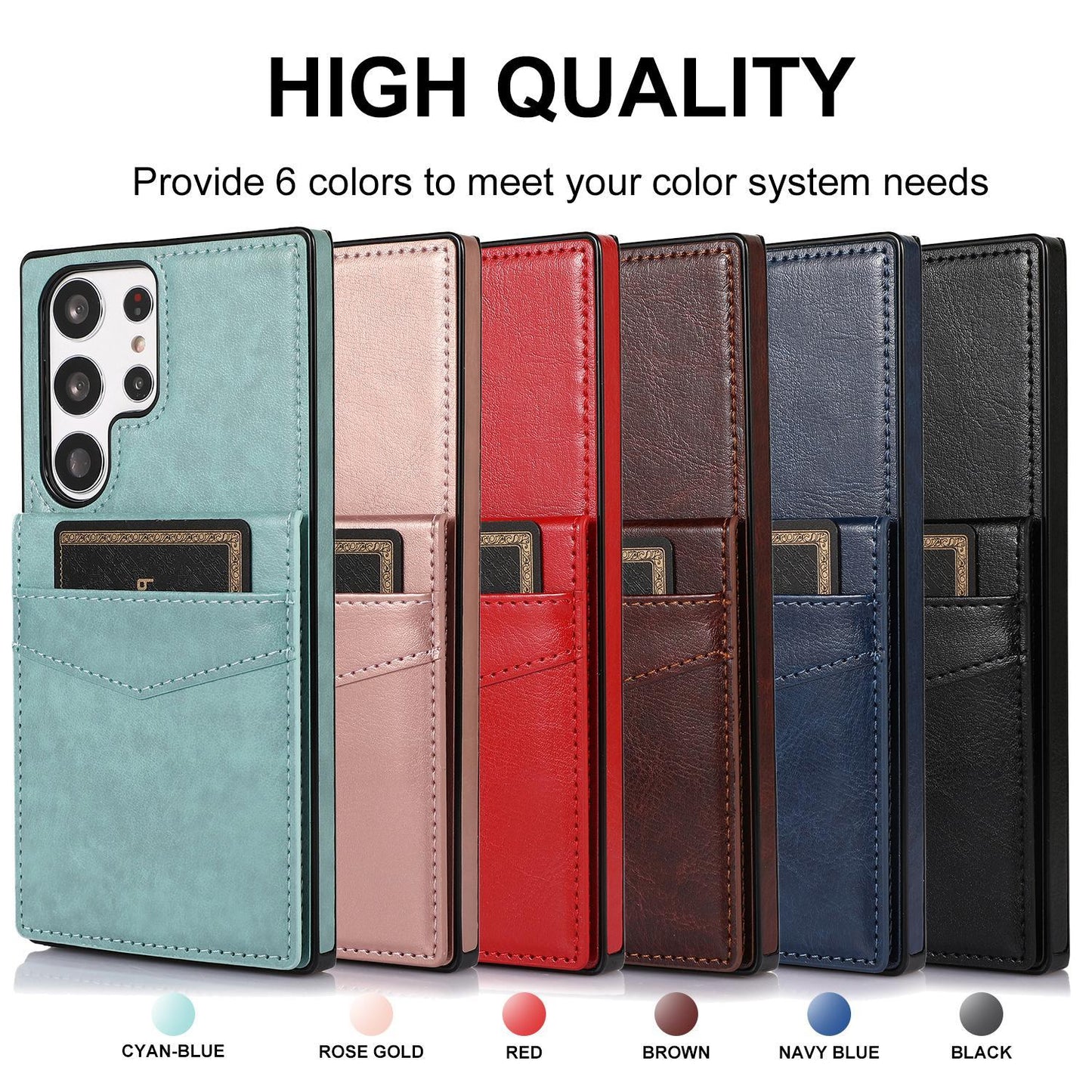 Flip Leather Card Holder Wallet Case For Samsung Galaxy A12 A13 A15 A33 A52 A53 A14 A54 A72 A73 4G 5G Note 20 Ultra Stand Cover