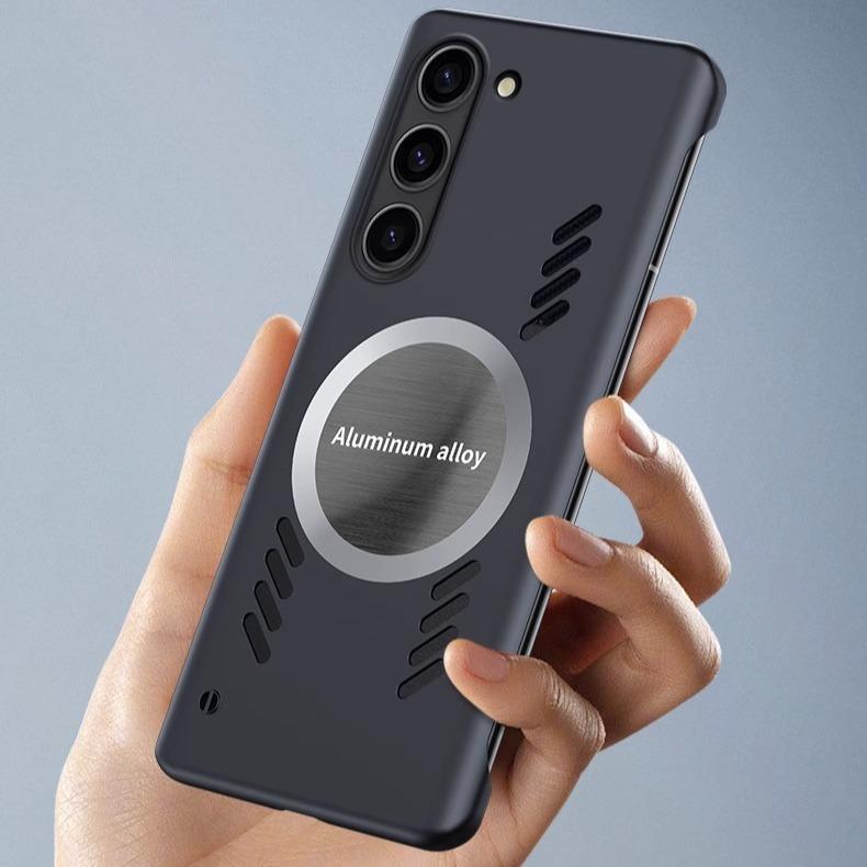 For Samsung S25Ultra S25 S24 S23 S22 S21 Plus Ultra Phone Case, Matte Cooling Magnetic PC Frameless Ultra Slim, Full Camera Cover Protection Hard Cover