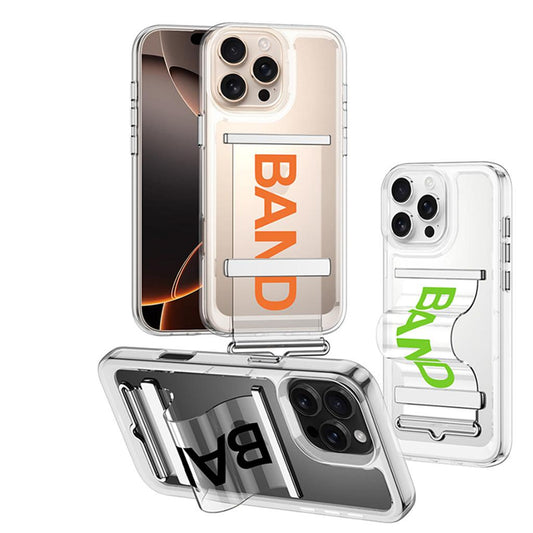Airbag Bumper Transparent Case For iPhone 16 Pro Max 16Pro 16Plus Luxury Wristband Shockproof Cover