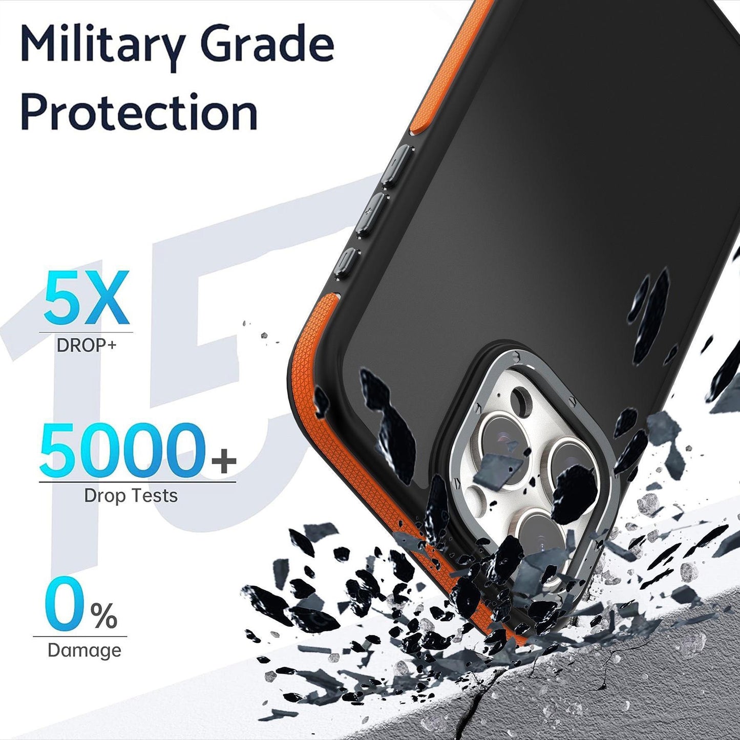 For iPhone 16 15 14 13 12 Pro Max Case, Matte Camera Protection, Luxury Elegant Case Camera Shockproof Hard Cover