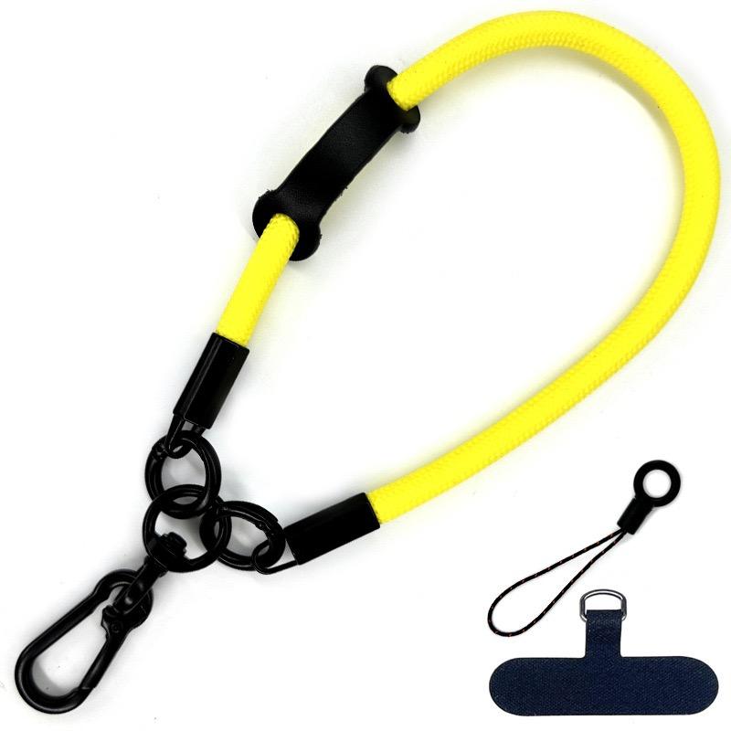 Fashion Colorful 8mm Diameter Phone Lanyard Wrist Rope Braided Strap Multifunctional Climbing Rope Metal Accessories Color Braided Hanging Rope Anti-lost Lanyards