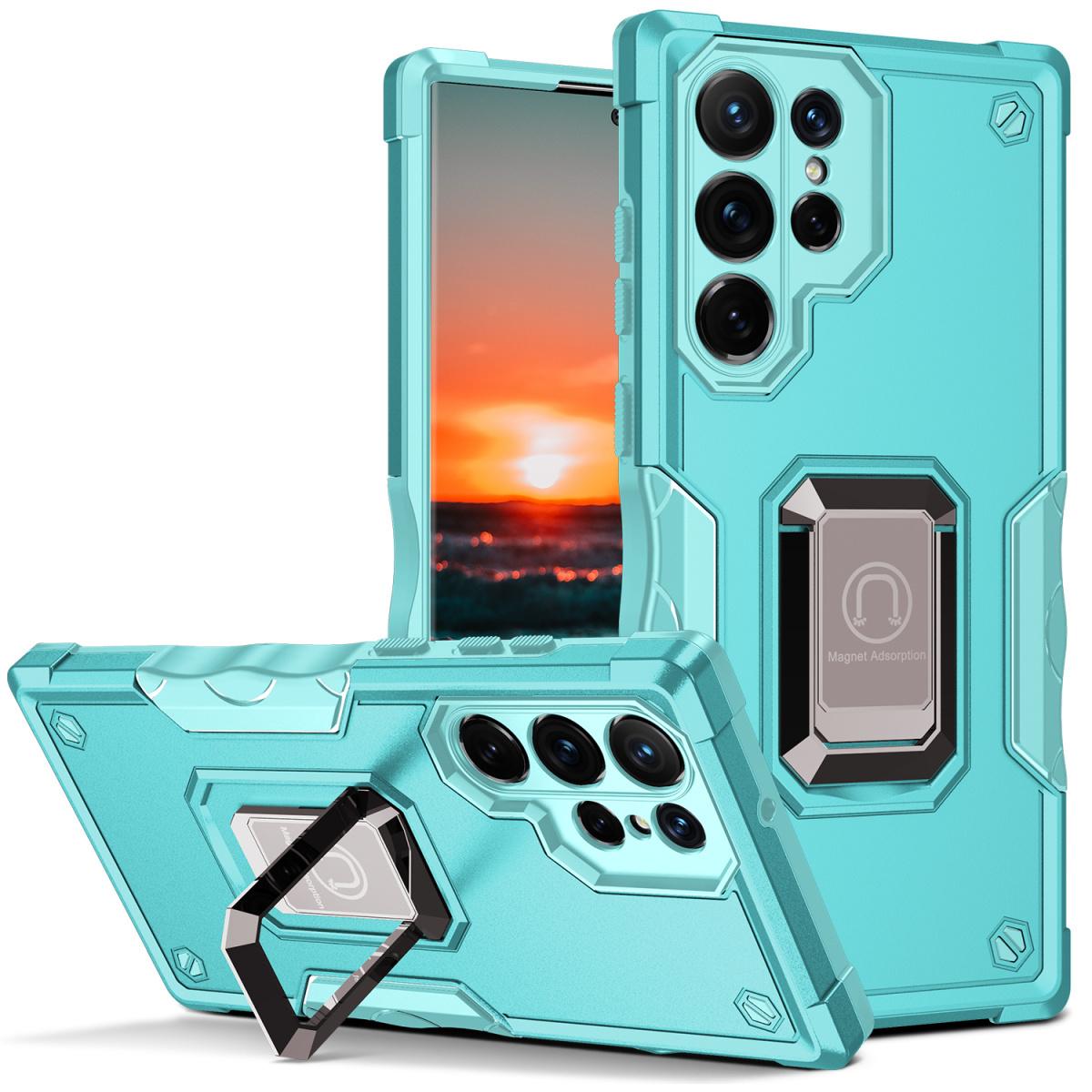 For Samsung S24 S23 S22 S21 FE Ultra Case, Heavy Duty Protection Magnetic Kickstand, Shockproof Case Camera Protection Hard Cover