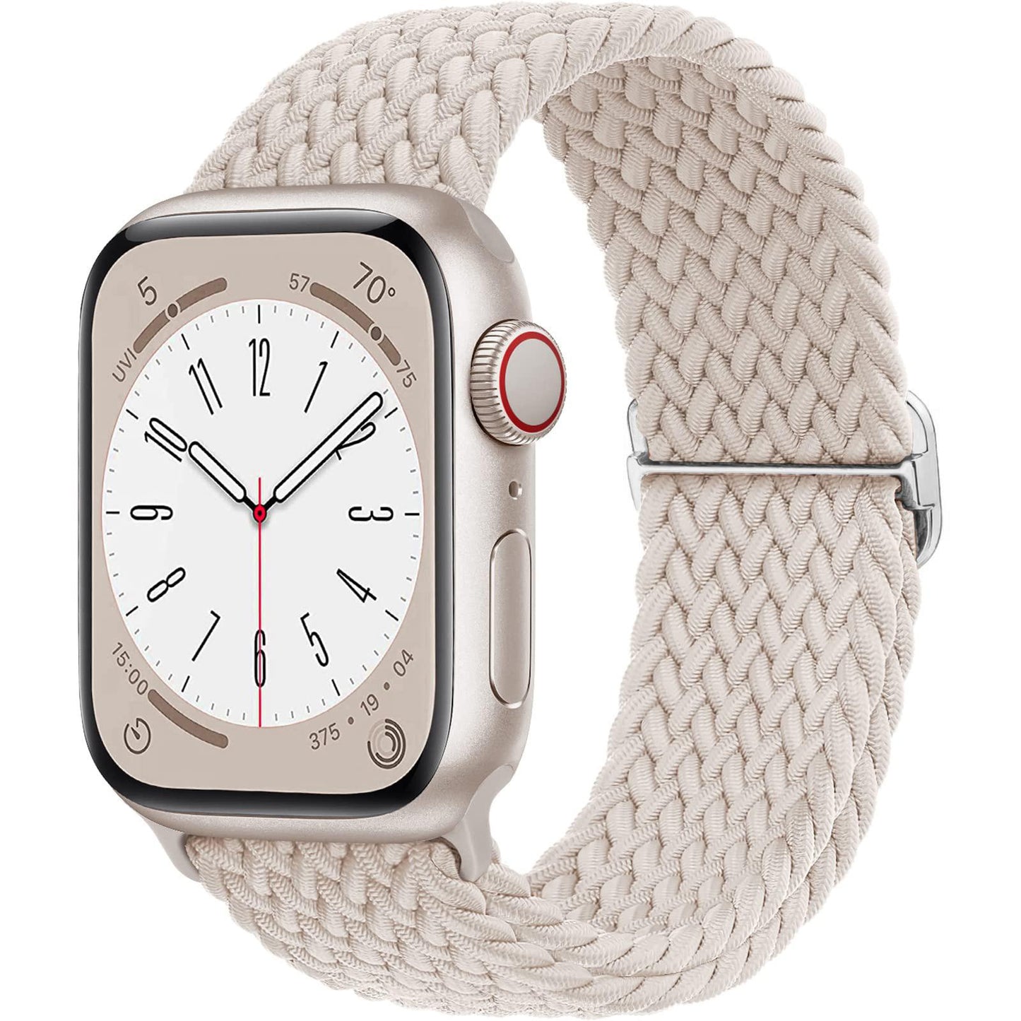 Boucle solo tressée pour bracelet de montre Apple 44 mm 40 mm 49 mm 45 mm 41 mm 38 mm Bracelet en nylon élastique iWatch série 8 3 se 6 7 Ultra