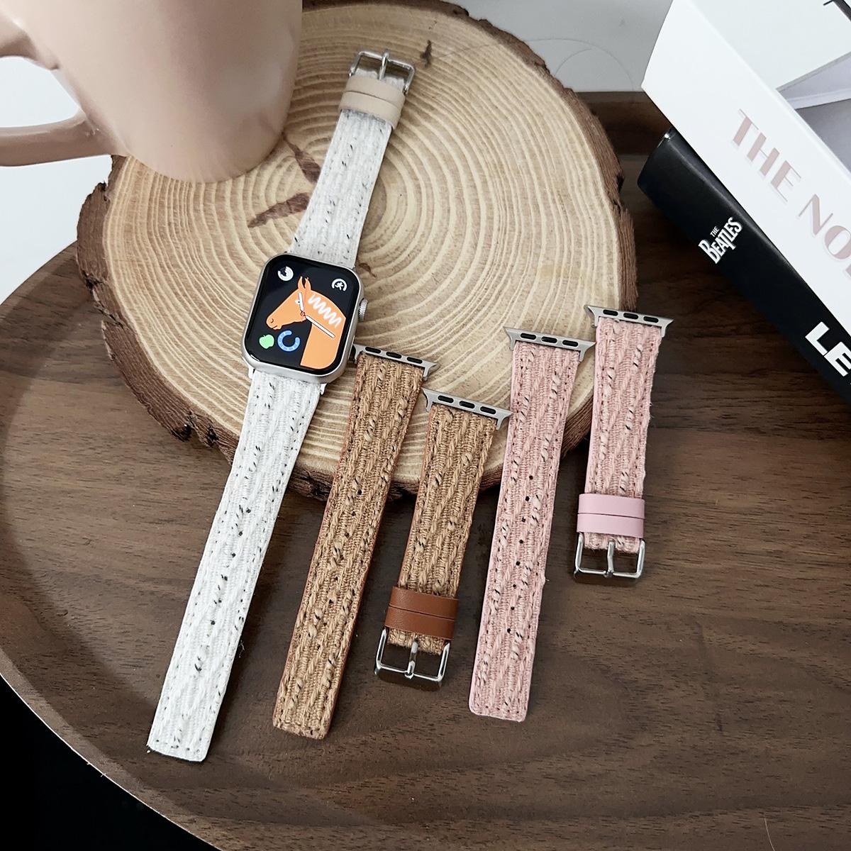 Woolen Wristband for Apple Watch 44mm Band 45 42 38 41 Ultra 49mm Link Bracelet for IWatch Series 9 8 7 6 SE 5 4