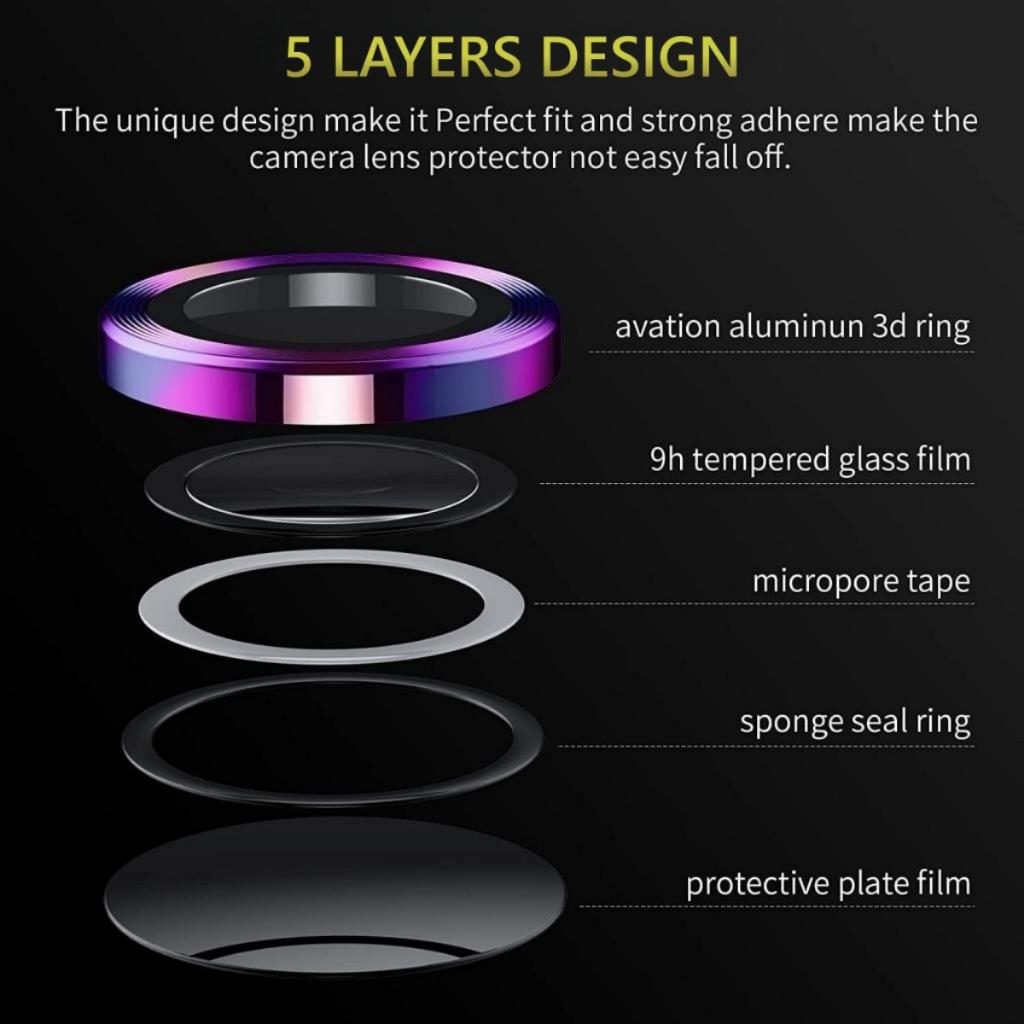 Metal Camera Lens Protector For Samsung Galaxy Z Flip 5 Anti Scratch 9H Tempered Glass With Metal Ring Lens Cover For Galaxy Z Flip5