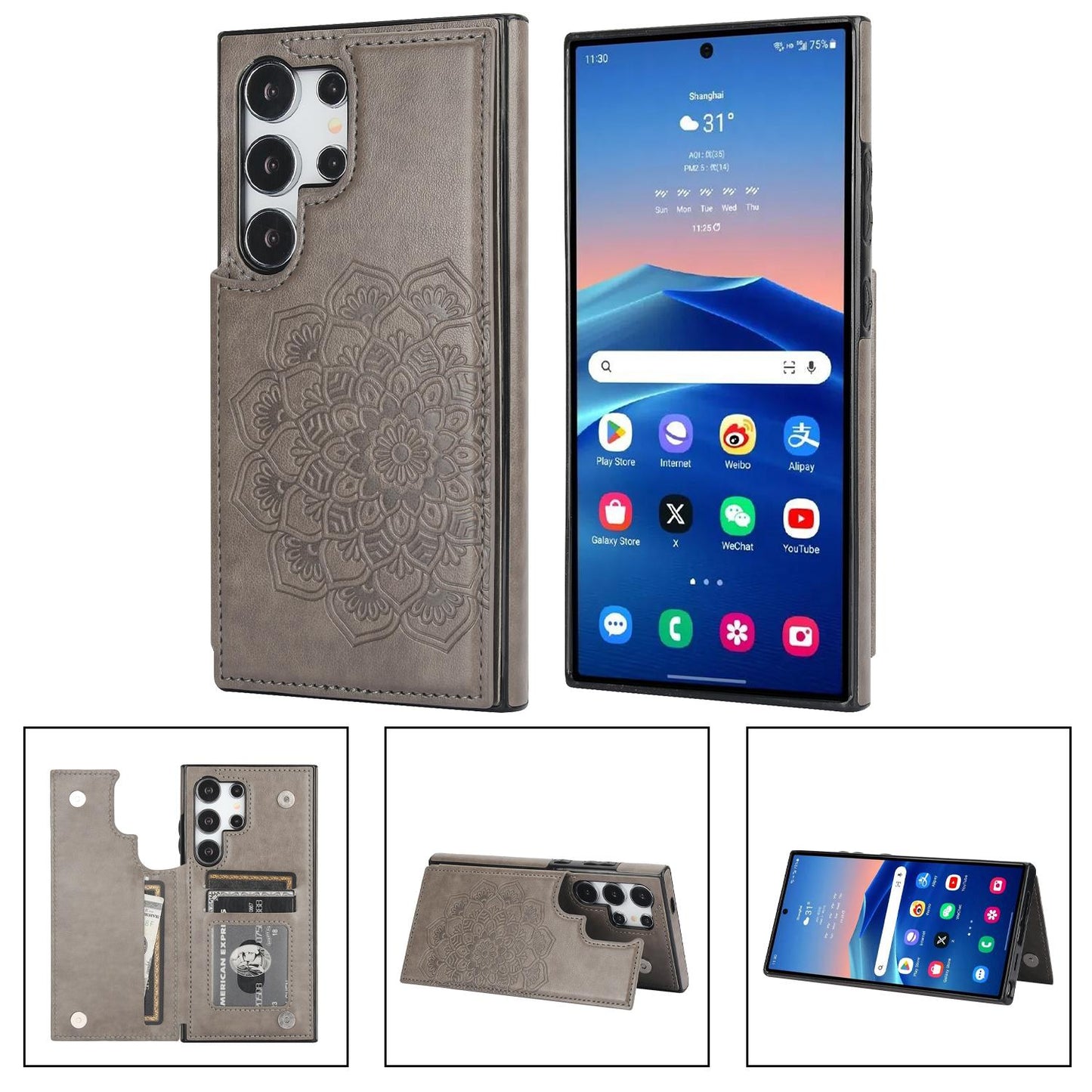 Flip Leather Phone Case for Samsung Galaxy S23 FE S24 Ultra S22 S21 Plus A15 A14 A54 A13 A33 A53 4G 5G Wallet With Card Holder Cover