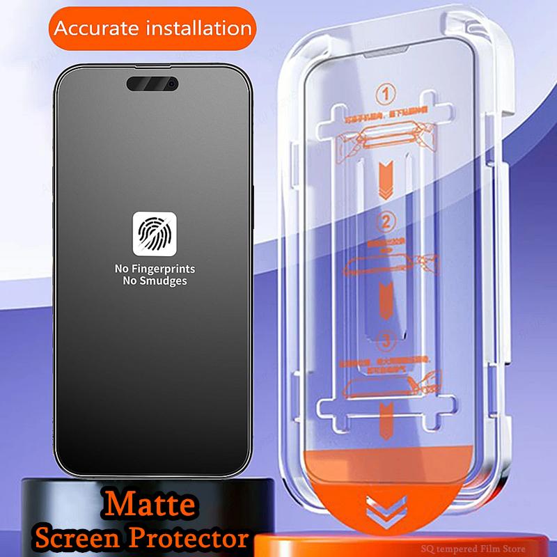 Matte HD / Privacy Dust Free Kit Tempered Glass for iPhone 16ProMax 16 15 14 13 12 11 Pro Max Screen Protector for iPhone X XR XS Max Plus Froster Glass Easy Tool