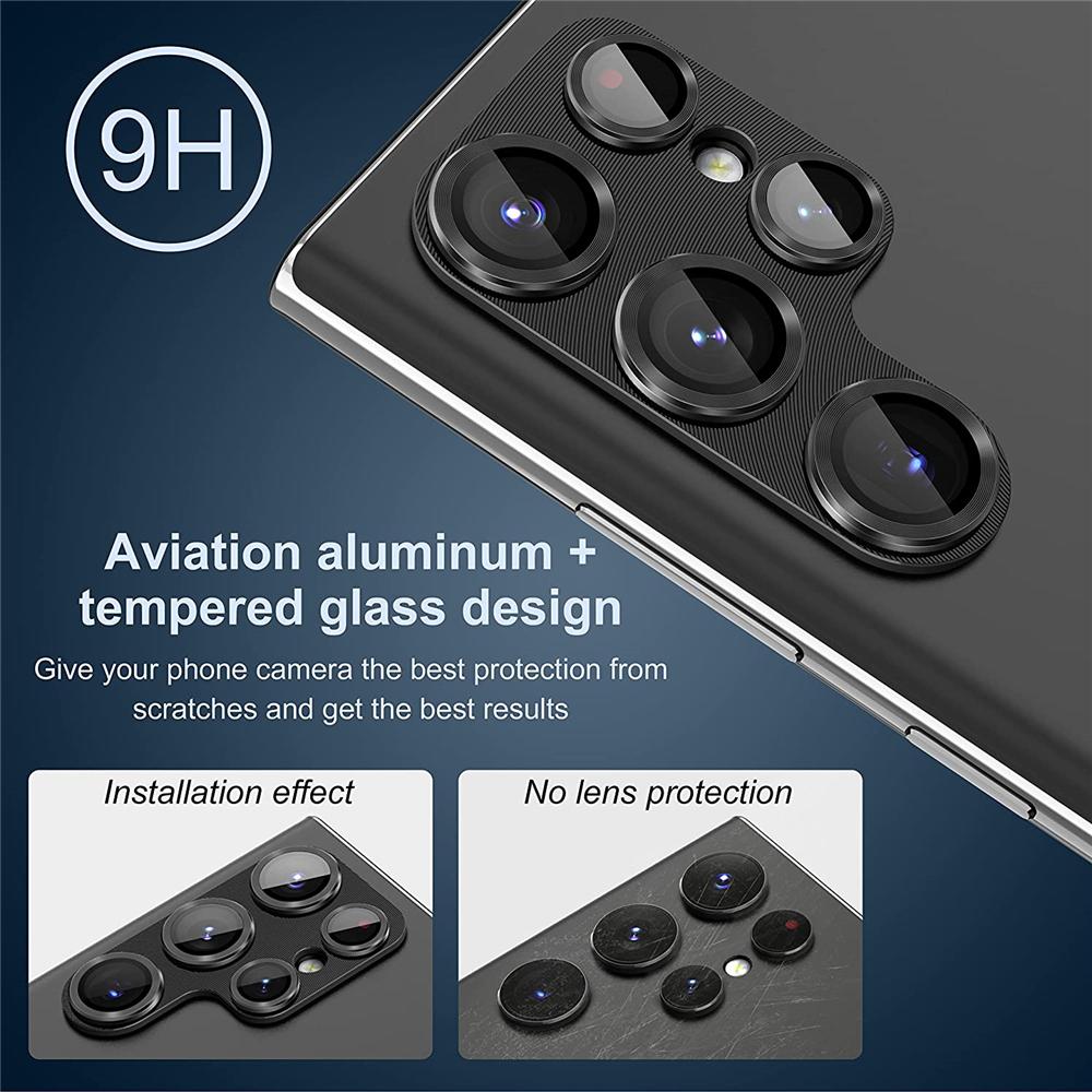 1 Piece Metal Camera Lens Protective For Samsung S24 S23 Ultra S22 Plus Aluminum Alloy Lens Glass Screen Protector Film Accessories