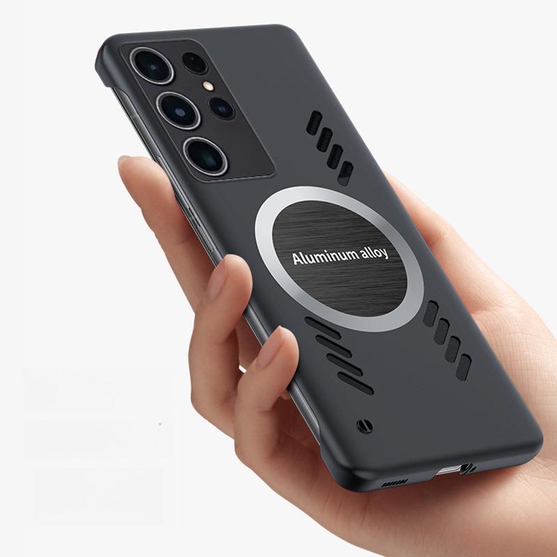 For Samsung S25Ultra S25 S24 S23 S22 S21 Plus Ultra Phone Case, Matte Cooling Magnetic PC Frameless Ultra Slim, Full Camera Cover Protection Hard Cover