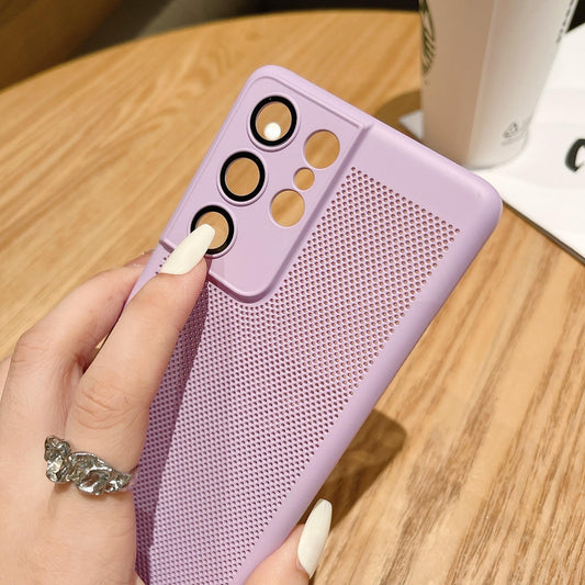 Ultra Slim PC with Len Protector Cooling Phone Case For Samsung S25Ultra S24 S23 S22 S21 Note20 Shockproof Hard Full Cover