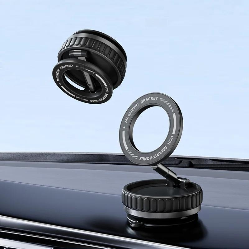 Upgrade Three-axis Flexible Alloy 360° Magnetic Vacuum Adsorption Double-sided Fold Rotating Multi-angle Strong Suction, Stable Holder, Hands Free Automobile, Adjustable Mount for All Phones