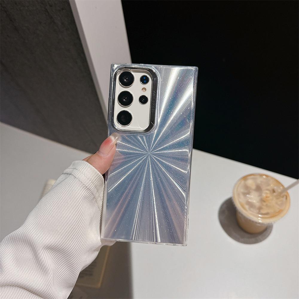For Samsung S25Ultra S25 S24 S23 S22 Phone Case, Luxury Electroplating Laser Mosaic Pattern Acrylic Slim, Full Camera Protection Non-Yellowing Hard Cover