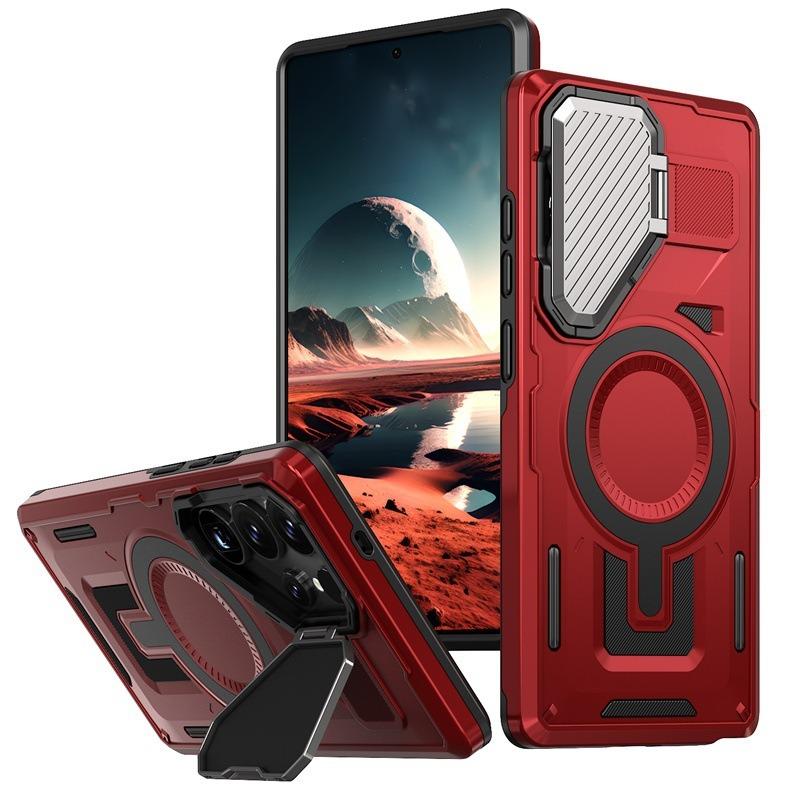 Anti-Dust Anti-Fall Heavy Duty Protection Shockproof Magnetic Phone Case With Camera Kickstand for Samsung S25Ultra S24 S23FE S23 A06 A05 A16 A15 A25 A35 A55 Bumper Matte Hard Cover