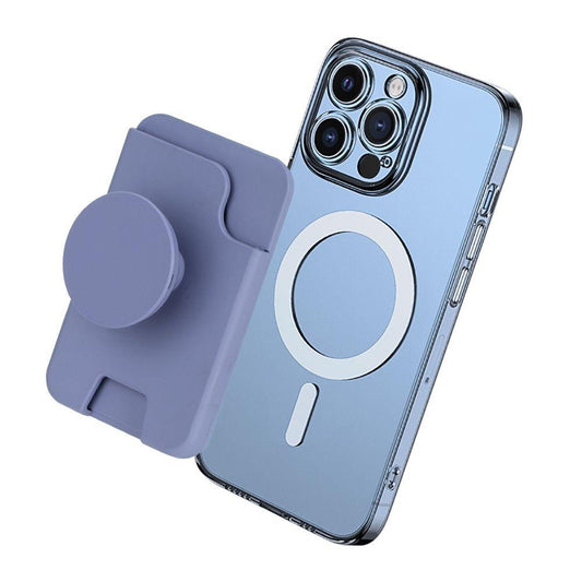 Strong Magnetic Silicone Popsocket Wallet Card Holder Card Bag Case for Magsafe IPhone 16 15 14 13 12 Pro Max Stand Cover
